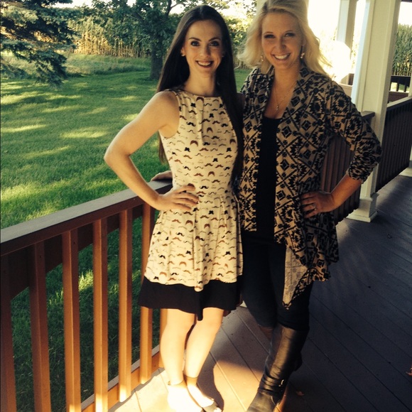 Adorable Fit and Flare Mustache Dress - Picture 2 of 5